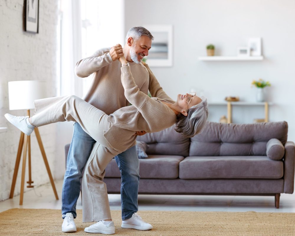 Keep,Moving.,Romantic,Senior,Family,Couple,Wife,And,Husband,Dancing